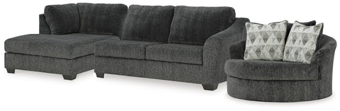 Biddeford 2-Piece Sectional and Oversized Swivel Accent Chair
