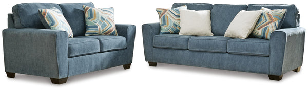 Cashton Blue Living Room Set
