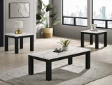 Ivy White Faux Marble 3-Piece Cocktail Set - Crown Mark | Olivia Furniture