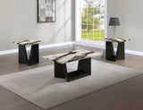 Adea Brown/Black 3-Piece Faux Marble Top Cocktail Table Set - Crown Mark | Olivia Furniture