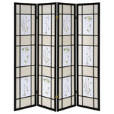 Catabella 4-Panel Room Divider Folding Shoji Screen Floral