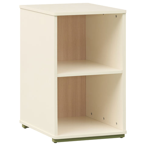 Evren 2-cubby Vertical Bookcase with Natural Interior Off White