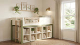 Evren 4-cubby Horizontal Bookcase with Natural Interior Off White