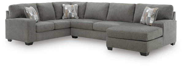 Clarington Greystone 3-Piece Sectional with Right-Arm Facing Chaise