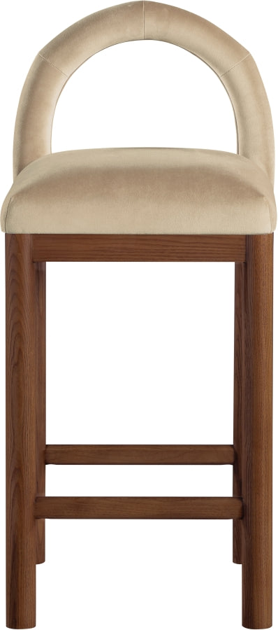 Conrad Velvet Upholstered Counter Stool — 11036-C - Beige - 11036Beige-C alternate view 2