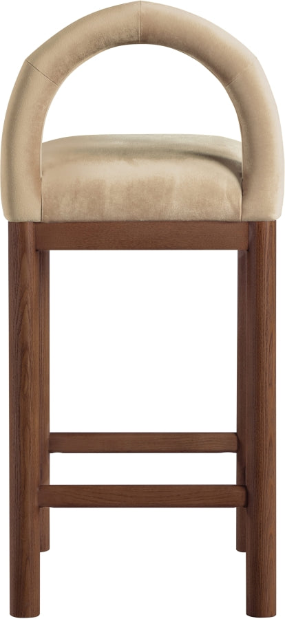 Conrad Velvet Upholstered Counter Stool — 11036-C - Beige - 11036Beige-C alternate view 4