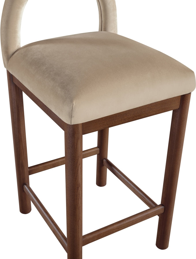 Conrad Velvet Upholstered Counter Stool — 11036-C - Beige - 11036Beige-C alternate view 6