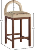 Conrad Velvet Upholstered Counter Stool — 11036-C - Beige - 11036Beige-C Dim