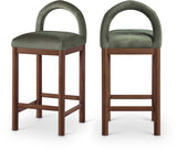 Conrad Velvet Upholstered Counter Stool — 11036-C - Green - 11036Green-C Double Chair