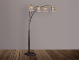 Rain Drop Arc Black 84" Floor Lamp - Crown Mark | Olivia Furniture