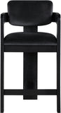 Sacha Velvet Upholstered Counter Stool — 11078-C - Black - 11078Black-C alternate view 2