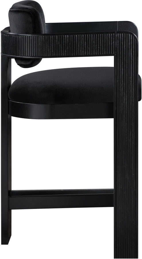Sacha Velvet Upholstered Counter Stool — 11078-C - Black - 11078Black-C alternate view 3