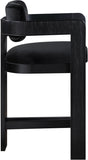 Sacha Velvet Upholstered Counter Stool — 11078-C - Black - 11078Black-C alternate view 3
