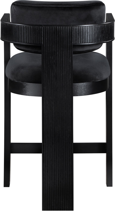 Sacha Velvet Upholstered Counter Stool — 11078-C - Black - 11078Black-C alternate view 4