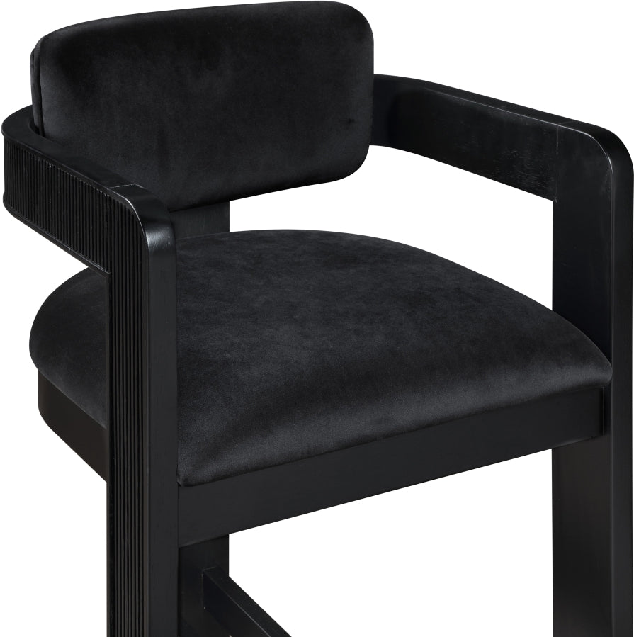 Sacha Velvet Upholstered Counter Stool — 11078-C - Black - 11078Black-C alternate view 5