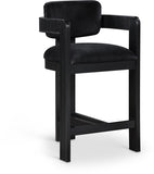 Sacha Velvet Upholstered Counter Stool — 11078-C - Black - 11078Black-C