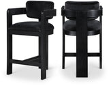 Sacha Velvet Upholstered Counter Stool — 11078-C - Black - 11078Black-C Double Chair