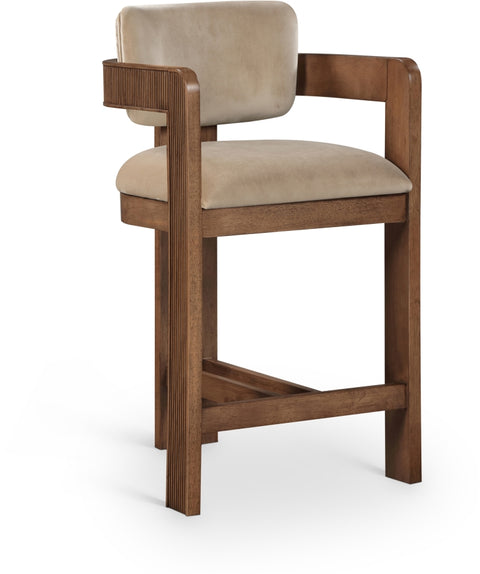 Sacha Velvet Upholstered Counter Stool — 11079-C