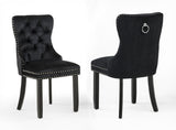 Arabella Black Velvet Accent Chair, Set of 2 - Crown Mark | Olivia Furniture