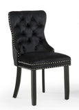 Arabella Black Velvet Accent Chair, Set of 2 - Crown Mark | Olivia Furniture