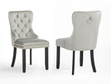 Arabella Light Gray Velvet Accent Chair, Set of 2 - Crown Mark | Olivia Furniture