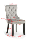 Arabella Light Gray Velvet Accent Chair, Set of 2 - Crown Mark | Olivia Furniture