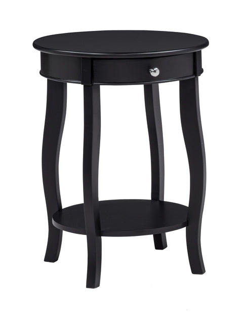 Jacie Black Chairside Round End Table