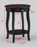 Jacie Black Chairside Round End Table - Crown Mark | Olivia Furniture