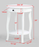 Jacie White Chairside Round End Table - Crown Mark | Olivia Furniture
