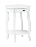 Jacie White Chairside Round End Table - Crown Mark | Olivia Furniture