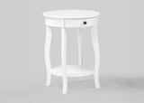 Jacie White Chairside Round End Table - Crown Mark | Olivia Furniture