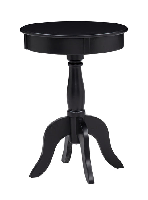 Romy Black Chairside Round End Table