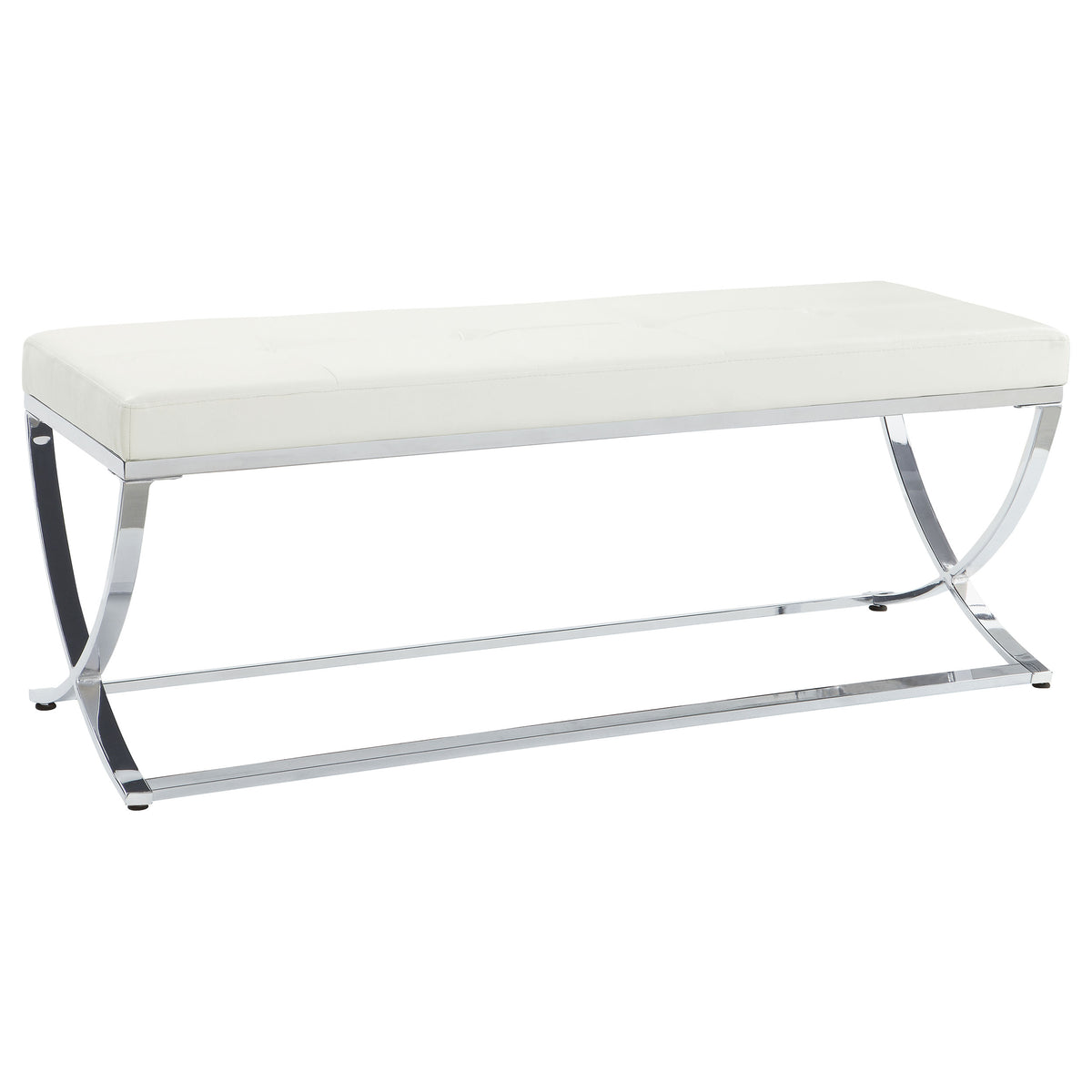 Walton Faux Leather Upholstered Tufted Accent Bench White