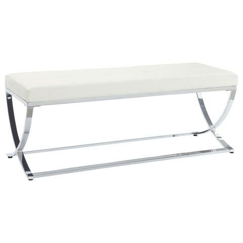 Walton Faux Leather Upholstered Tufted Accent Bench White