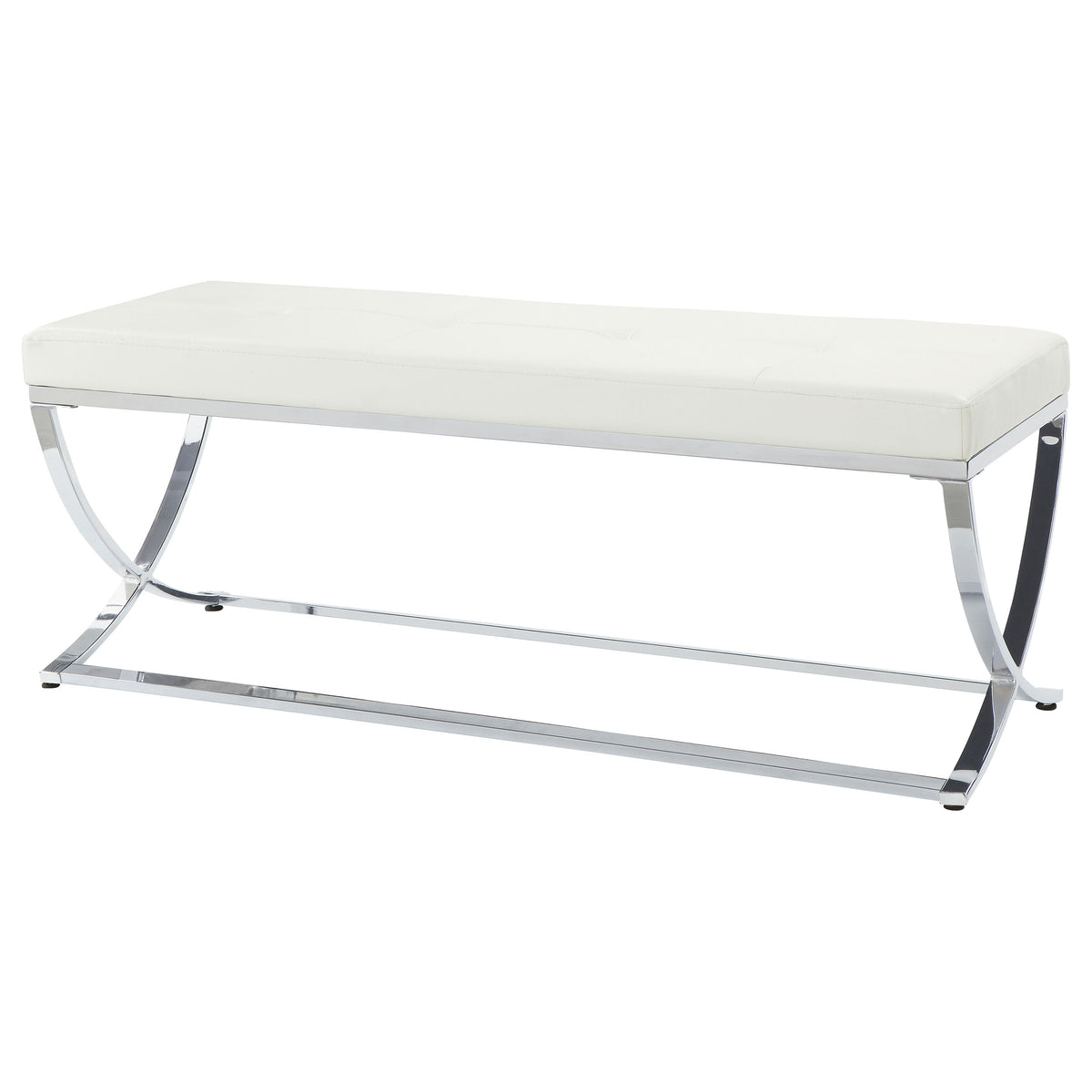 Walton Faux Leather Upholstered Tufted Accent Bench White