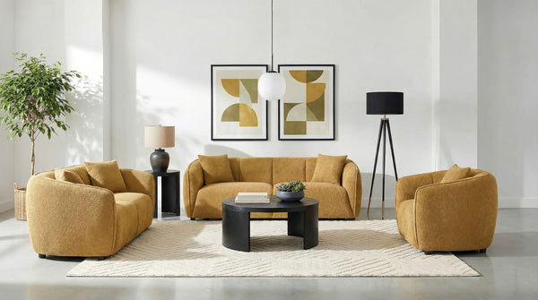 Aleisha Living Room Set Mustard Yellow