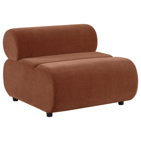 Byrne Chenille Upholstered Armless Chair Rust