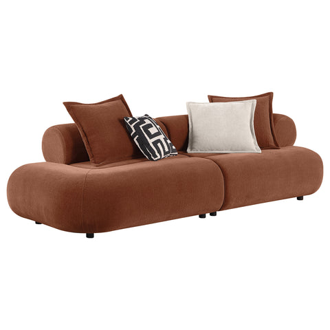 Byrne 105-inch Chenille Modular Bumper Sectional Sofa Rust