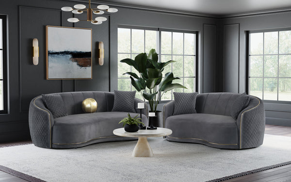 Brookside Living Room Set Dark Grey