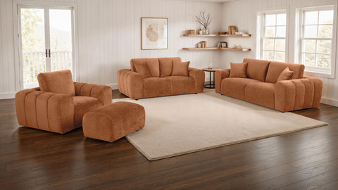 Burnett Living Room Set Burnt Orange