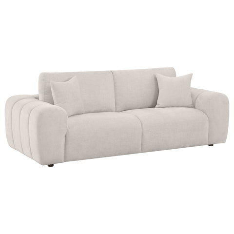 Burnett Chenille Upholstered Wide Arm Sofa Ivory