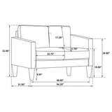 Ruth Upholstered Track Arm Loveseat Grey