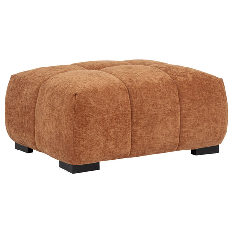 Octavia Tufted Upholstered Rectangular Ottoman Orange