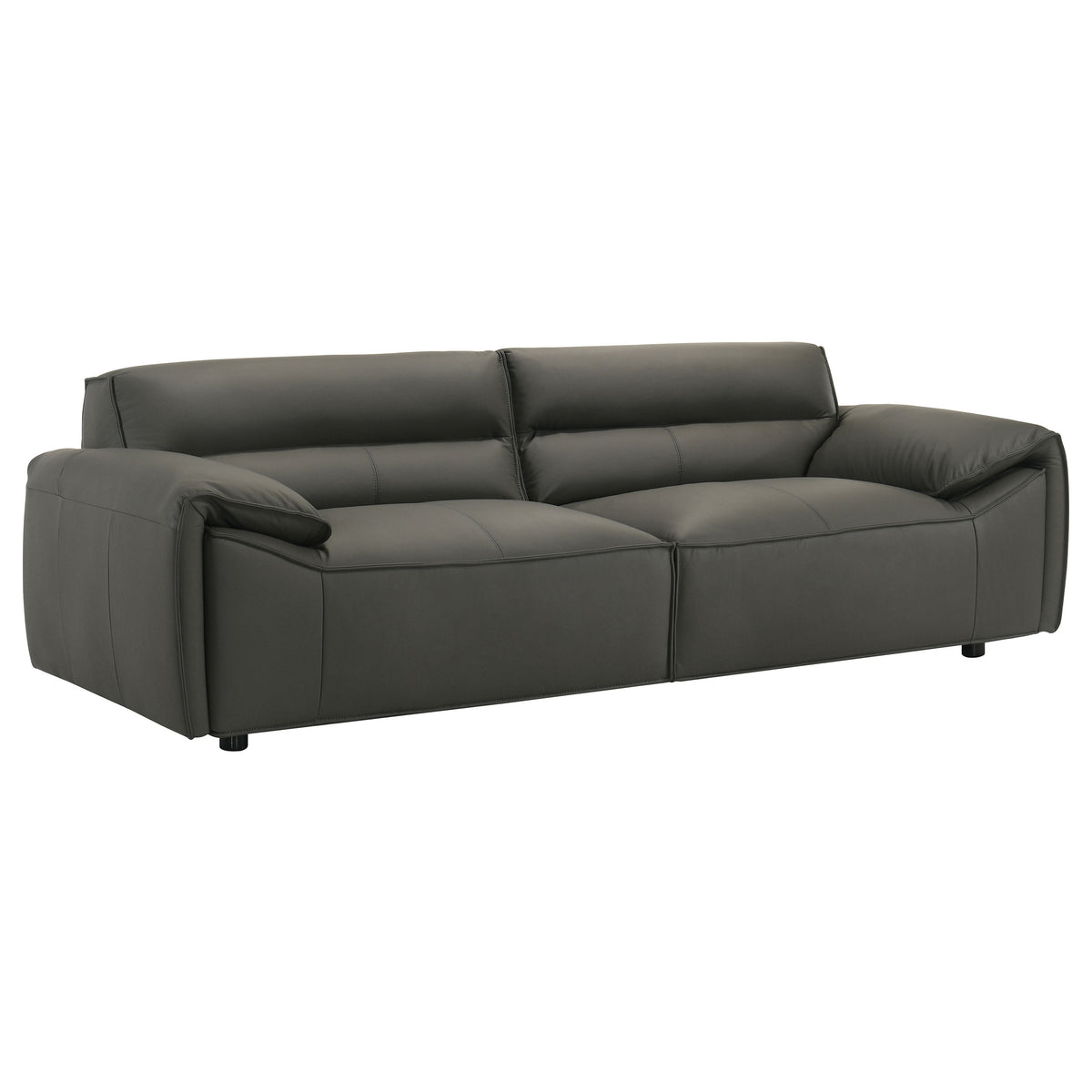 Buxton Top Grain Leather Upholstered Sofa Graphite