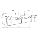 Buxton Top Grain Leather Upholstered Sofa Graphite