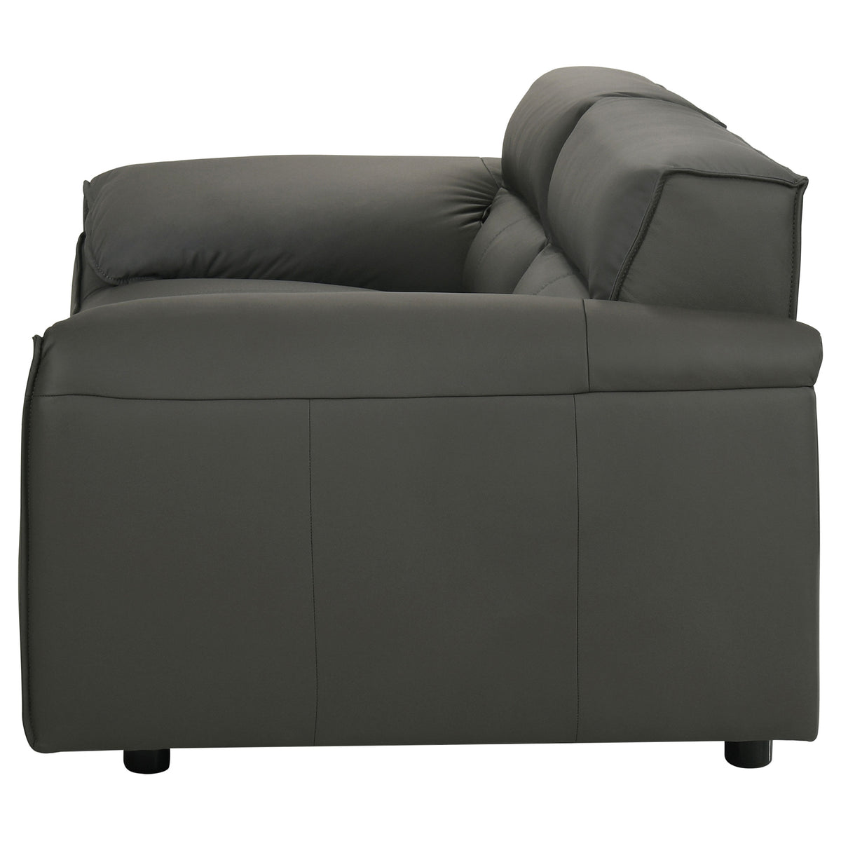 Buxton Top Grain Leather Upholstered Loveseat Graphite