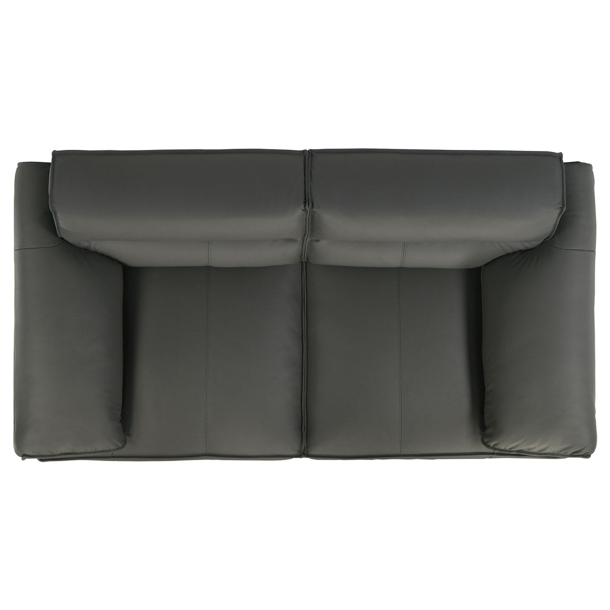 Buxton Top Grain Leather Upholstered Loveseat Graphite