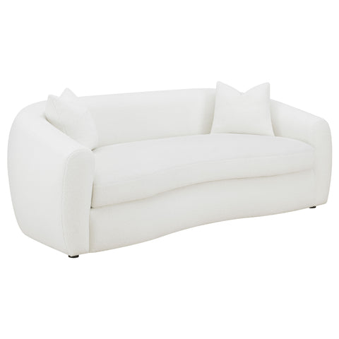 Isabella Sherpa Upholstered Sofa Natural