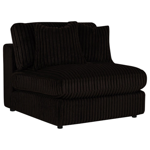 Blaine Corduroy Armless Chair with Reversible Cushions Chocolate Brown
