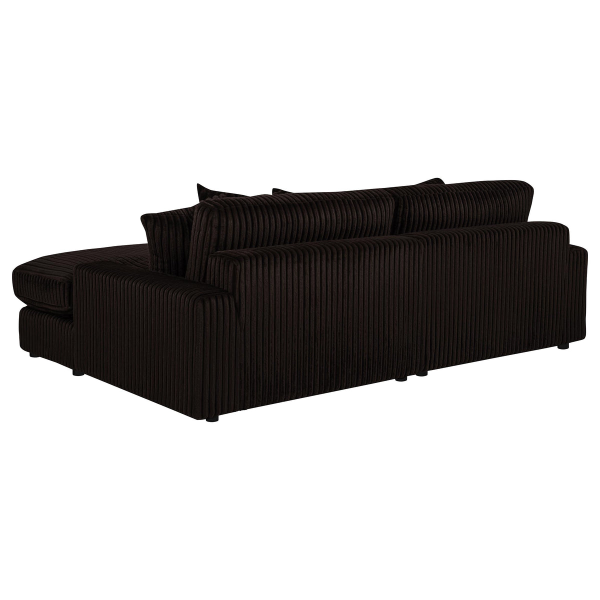 Blaine 2-Piece Corduroy Reversible Chaise Sectional Sofa Chocolate Brown